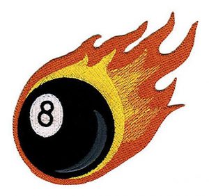 8-Ball Flame Patch