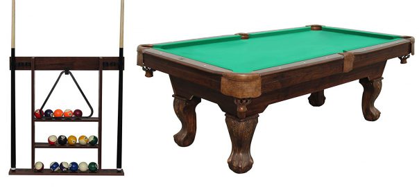 Pool Table With Cue Rack